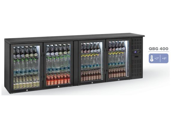 Retrobanco refrigerato 4 porte vetro QBG 400